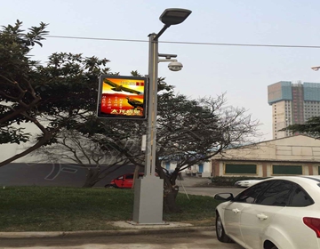 郑州欧丽集团内点亮太龙智显智能LED灯杆屏