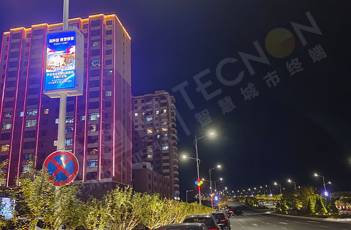 延吉中环路二期项目应用双面LED灯杆屏